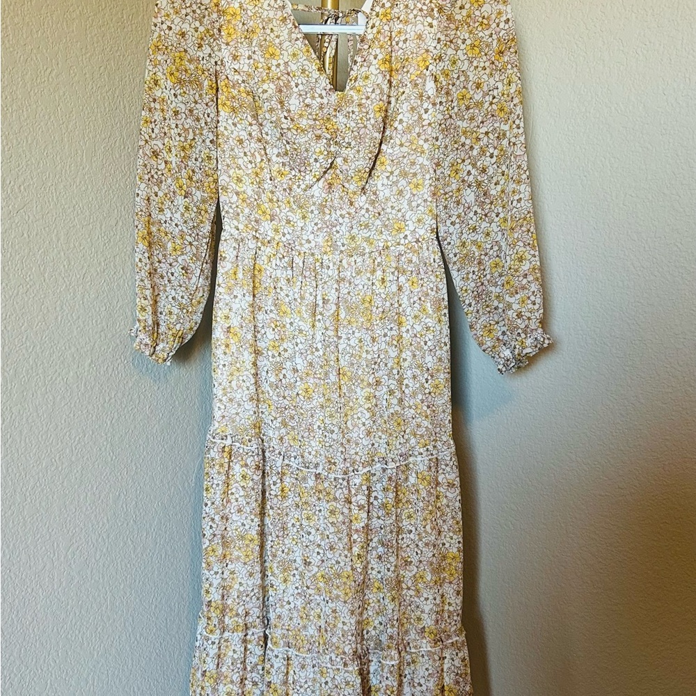 Sincerely Jules Yellow and White Floral Maxi Dress